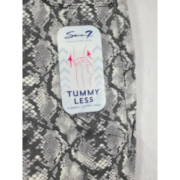 Seven7 Tummyless High Rise Skinny Jeans Women's Size 10 Neutral Snakeskin New - Picture 6 of 7